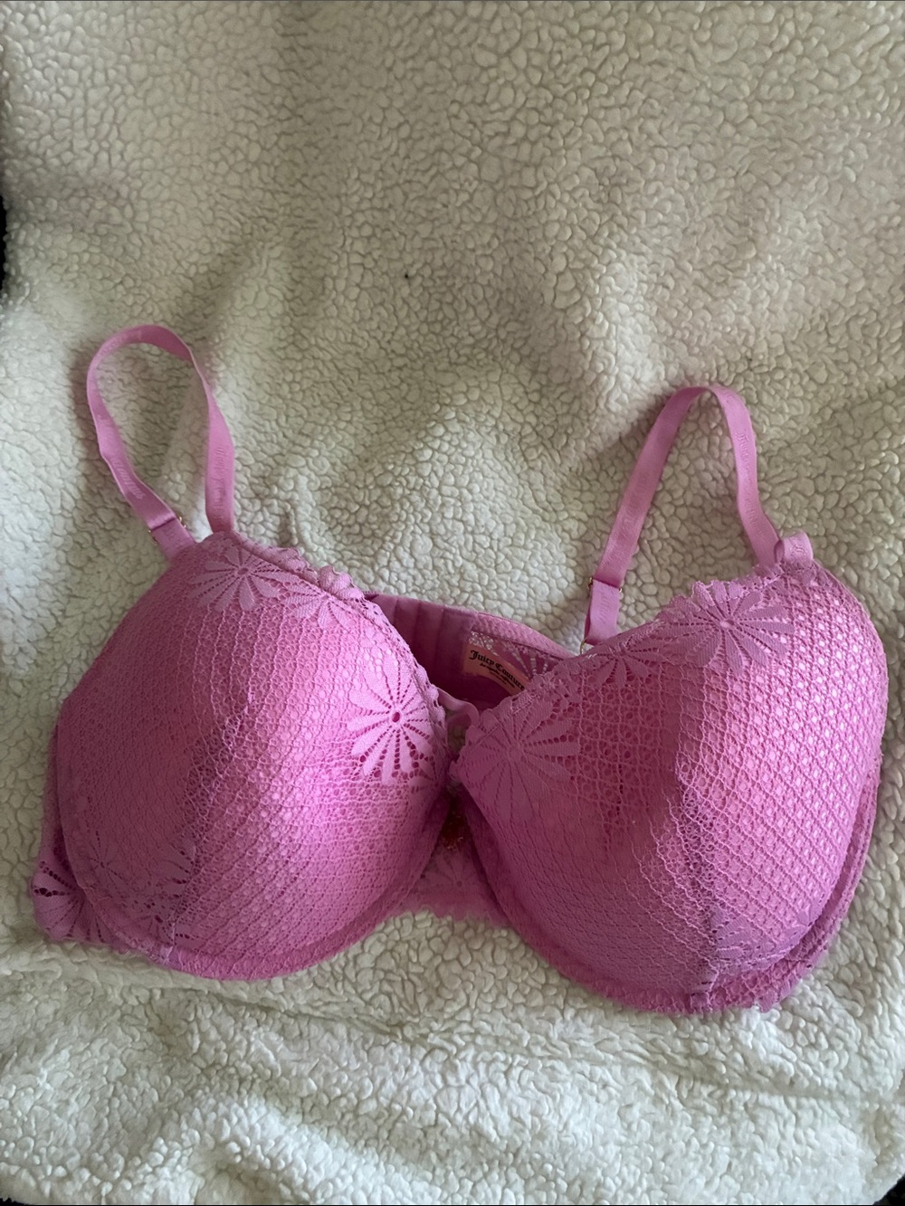 Juicy Couture Pink Lace Underwire Bra - Women's Intimates Sz 40D